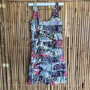 Floral tiered mini dress